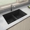 Ruvati 33"x19" Granite Composite Undermnt Dbl Bowl Kitchen Sink, Blk RVG2385BK - alternate 1